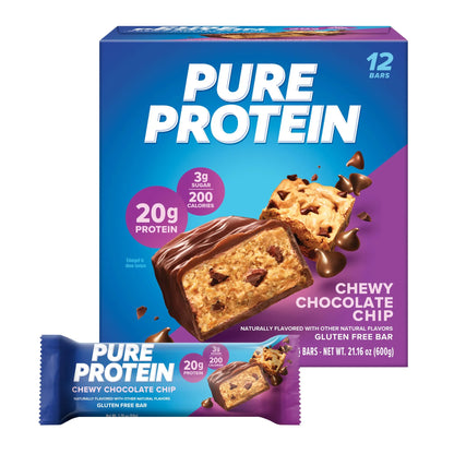 High Protein Bar, Chewy Chocolate Chip, 20G Protein, 12 Ct
