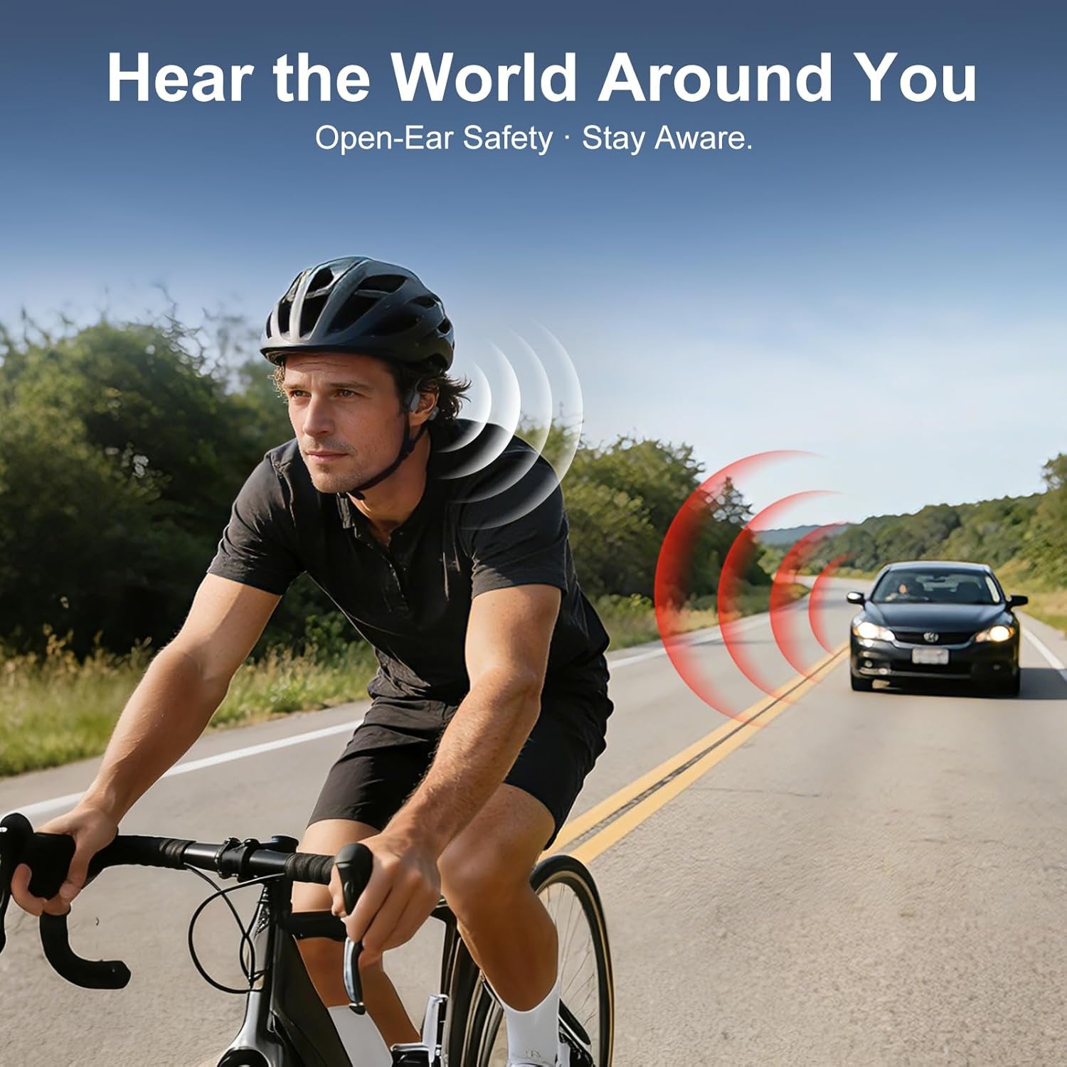 Bone Conduction Headphones, Open Ear Bluetooth 6.0 Headphones with Mic, Lightweight Wireless Sports Headphones, 10H Playtime, IPX6 Sweatproof Headphones for Running, Gym, Cycling